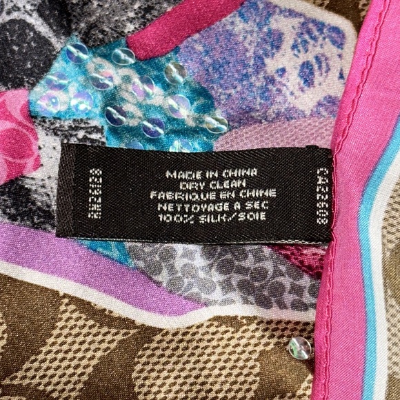 *EXTREMELY RARE* COACH Poppy Butterfly Silk Scarf - Picture 12 of 12